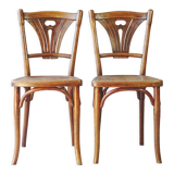 Two chairs Thonet n ° 197/114 of 1910 seat wood bistro