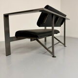 Salon brutaliste fauteuils simili métal design Karl Friedrich Forster