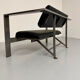 Brutalist living room with faux metal armchairs designed by Karl Friedrich Forster