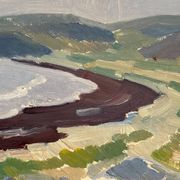 Original Swedish Oil on Panel – “Coastal Landscape” by Curt Rydell – Signed – Vintage & Framed – 33 × 40 cm (13" × 15.7")