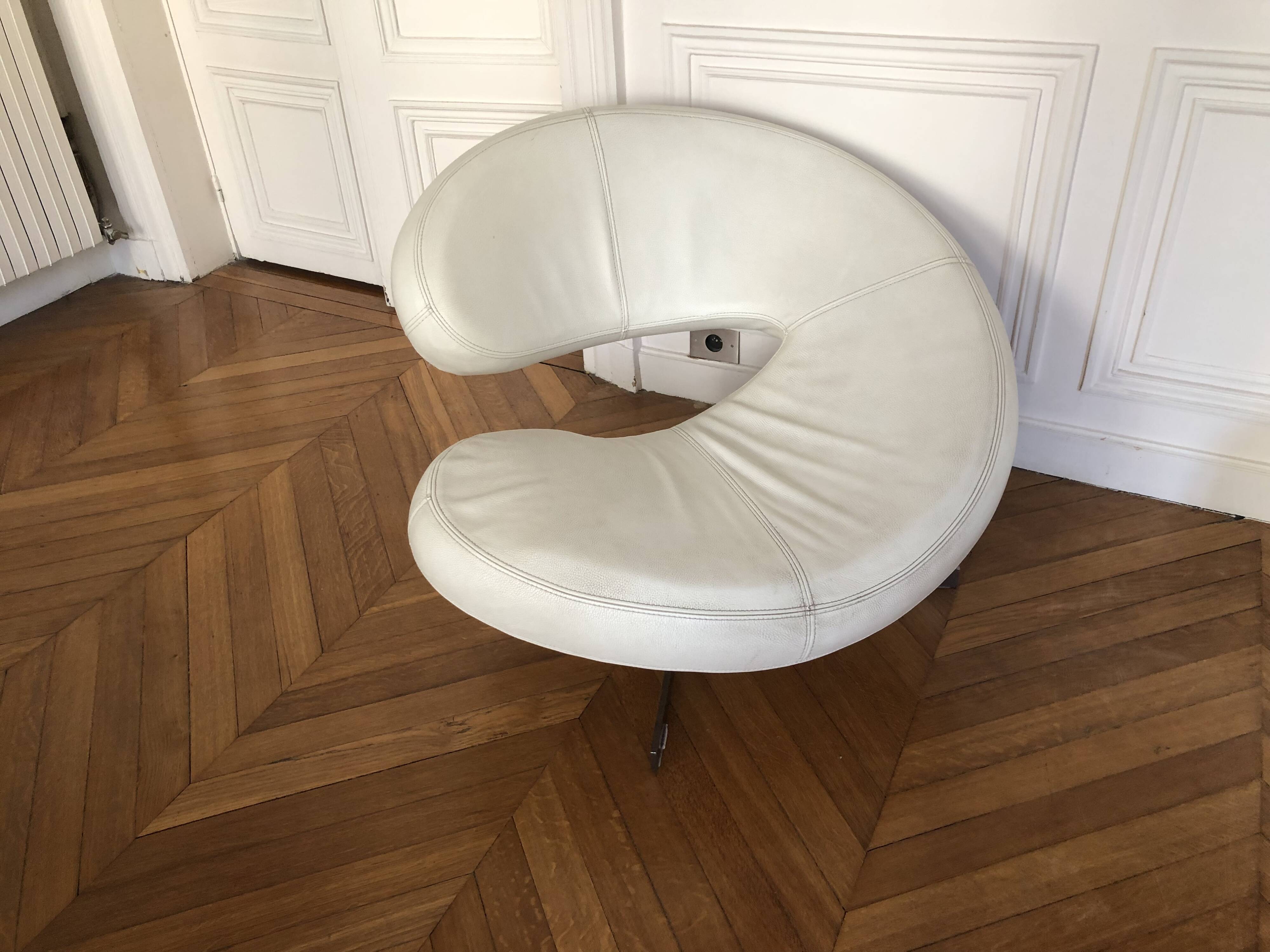 Roche Bobois Cloud Armchair White Leather