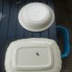 2 dishes ivory sandstone digoin sarreguemines