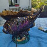 Lampe poisson en céramique vallauris signé les vans
