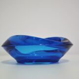 70s blue glass ashtray