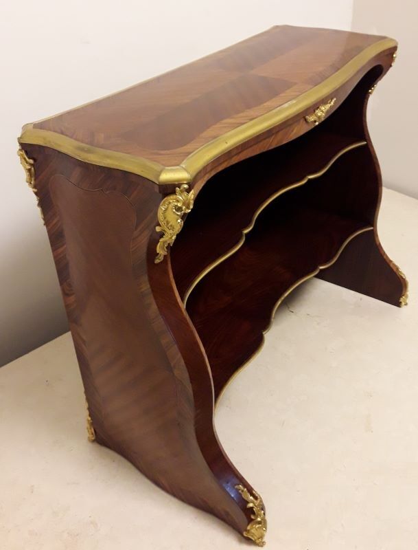 Library shelf, marquetry and gilded bronzes Napoleon III