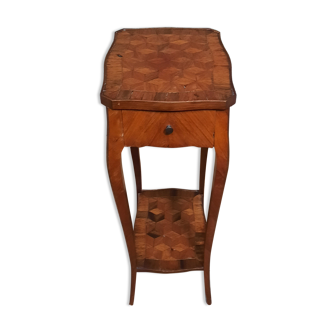 Side table in cube marquetry