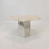 Set of 3 Italian Carrera Marble Side Tables, 1980s