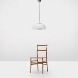 Chrome metal suspension, methacrylate and white glass, 1960s