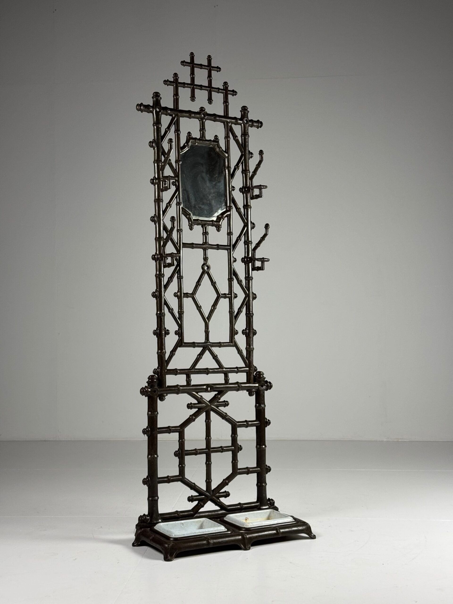 Faux bamboo coat rack cast iron ca. 1890