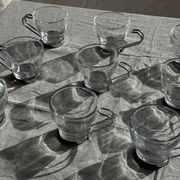Lot de 9 tasses italiennes vintage à anse en métal