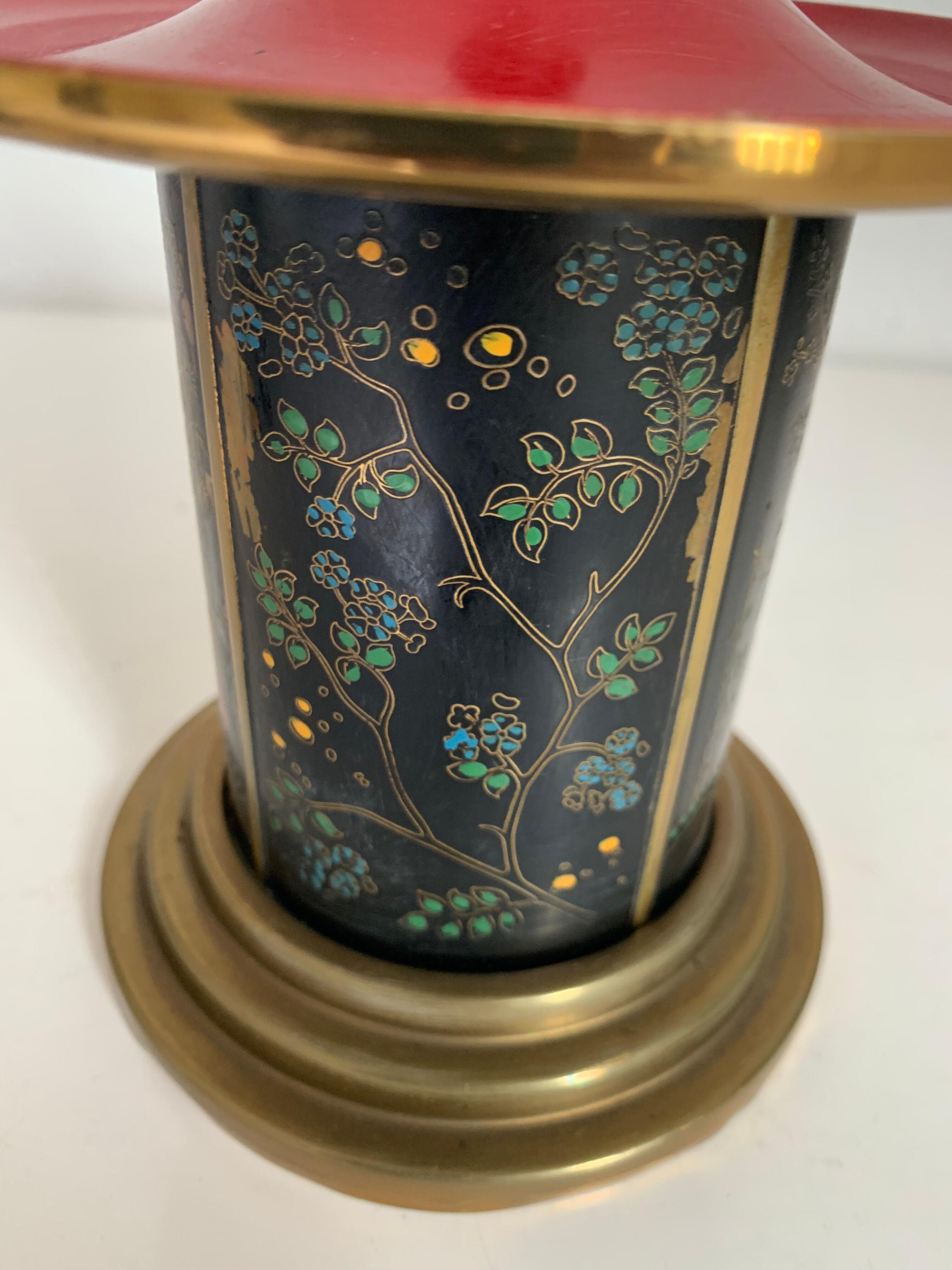 Vintage cigarette holder 1960 Japanese brass box - 18 x 14 cm