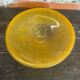 Antique Tripod Side Table Black Metal & Yellow Glass Bowl Years