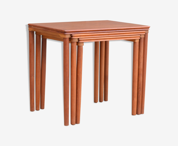 Trundle tables made of Danish teak