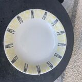 Hollow plate in enamelled ceramic FB number 63 design and vintage pattern