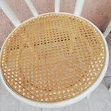 Lot of three Vintage ecru natural cane bistro chairs