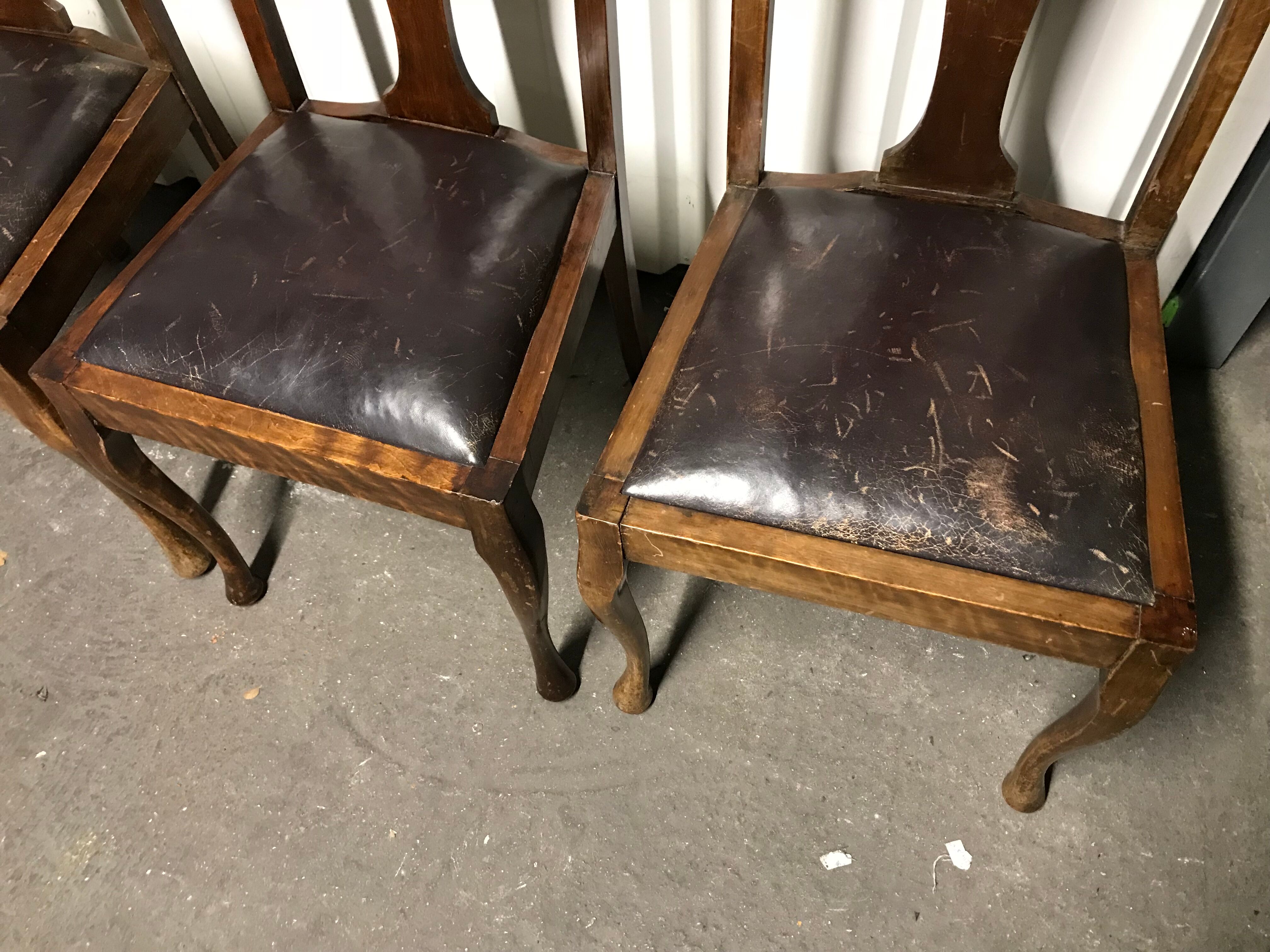 4 english chairs leather suite