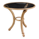 Italian iron side table with glass top
