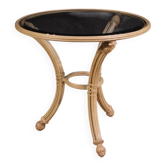 Table d'appoint en fer italien avec plateau en verre