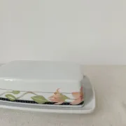 Vintage porcelain butter dish Apilco "Louisiane" - Yves Deshoulieres