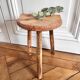 Tripod stool in raw wood
