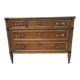 Louis XVI style mahogany commode with a grey veined marble top, 19th century