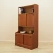Danish teak veneered bookcase with sliding doors, 1970s