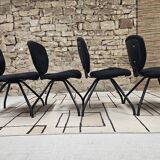 Set of 4 vintage design ergonomic chairs
