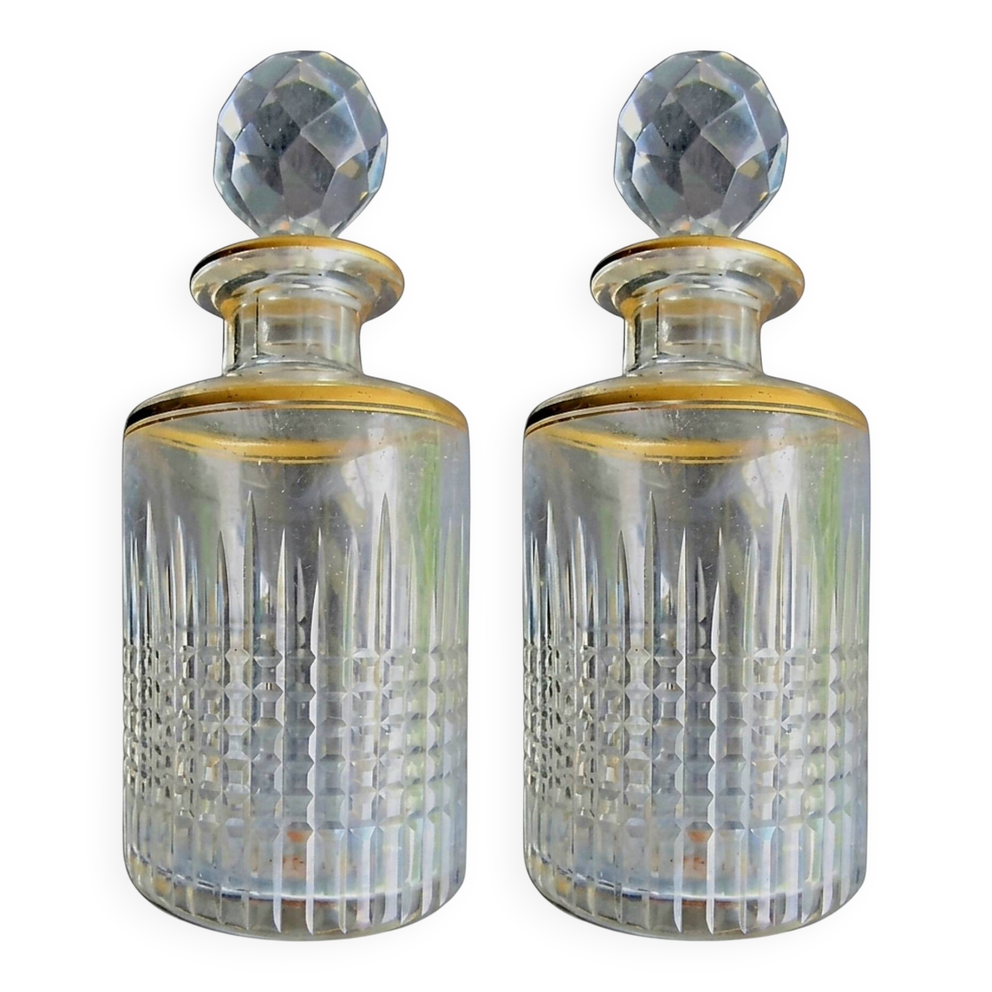 Pair of crystal perfume bottles - Circa 1930