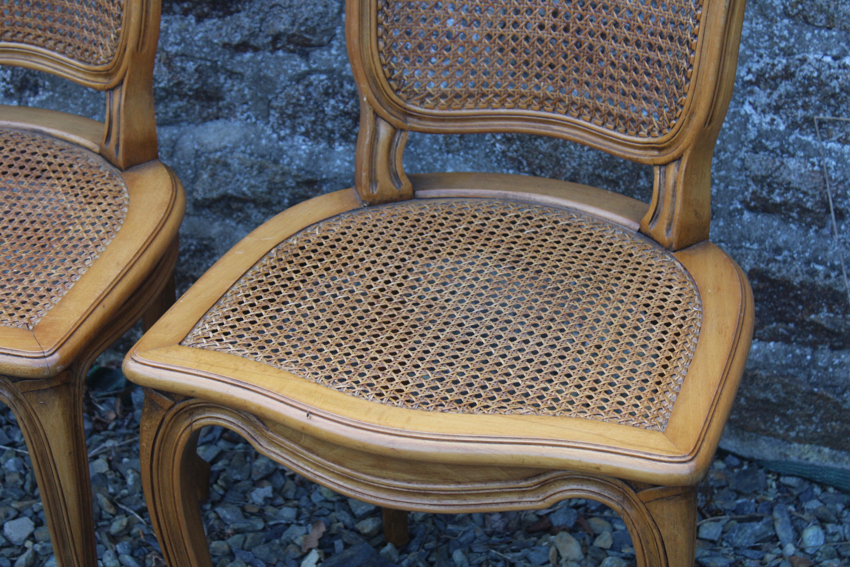 Louis XV style canned chairs molded