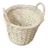 Oval rattan basket - Painted white