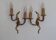 Pair of Elegant French Bronze Opposite Acanthus Leaf Double Wall Sconces