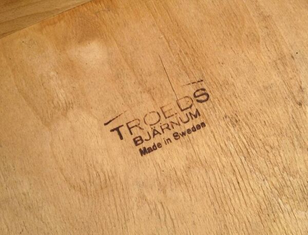 Suite de 8 chaises années 60 - Teck et cuir noir - Designer Nils Jonsson par Troeds Bjärnum (Suède)