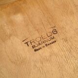 Suite of 8 60s chairs - Teak and black leather - Designer Nils Jonsson by Troeds Bjärnum (Sweden)