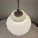 Opaline pendant light in white glass from the 60s and 70s vintage Free form