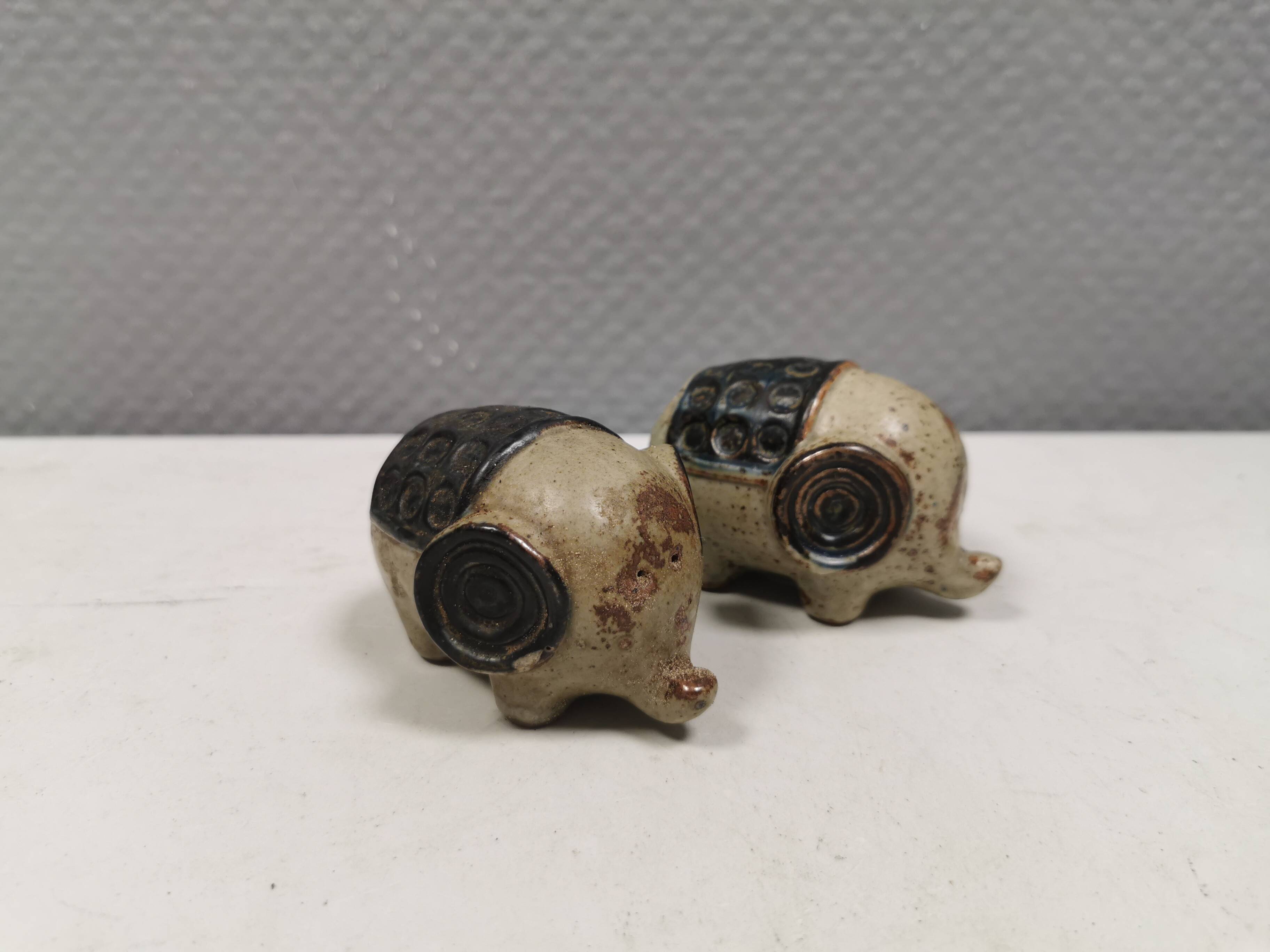 Ceramic elephants as salt and pepper sets made for Danish Søholm 1970-80s