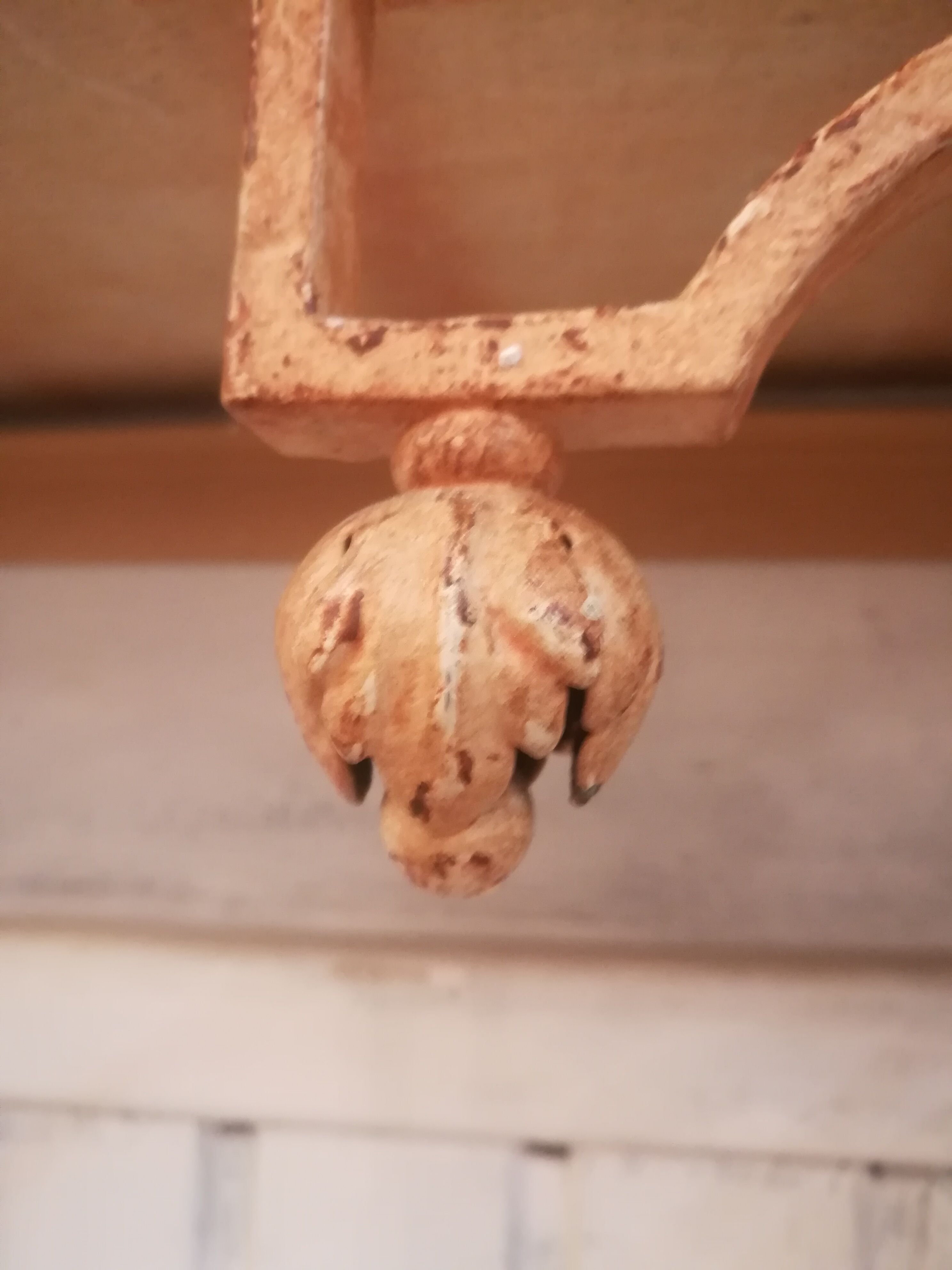 Wrought iron and marble wall console