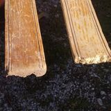 3 pairs of old skis