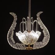 Art Decò Fountain Chandelier By Barovier e Toso, Murano Glass, 1940