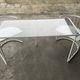 Vintage70's, Emu table in metal and glass, chairs swivelling under the table