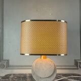 Brutalist Travertine Table Lamp Circa 1980