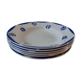 Lot de 6 assiettes creuses Digoin Sarreguemines modèle France