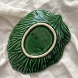 Small empty pocket dish in vintage slip leaf