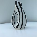 Black and white vase signed revernay