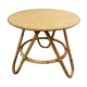 Round coffee table in old rattan