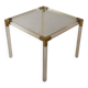 Vintage coffee table from the 1970s in brass and glass, Italy.