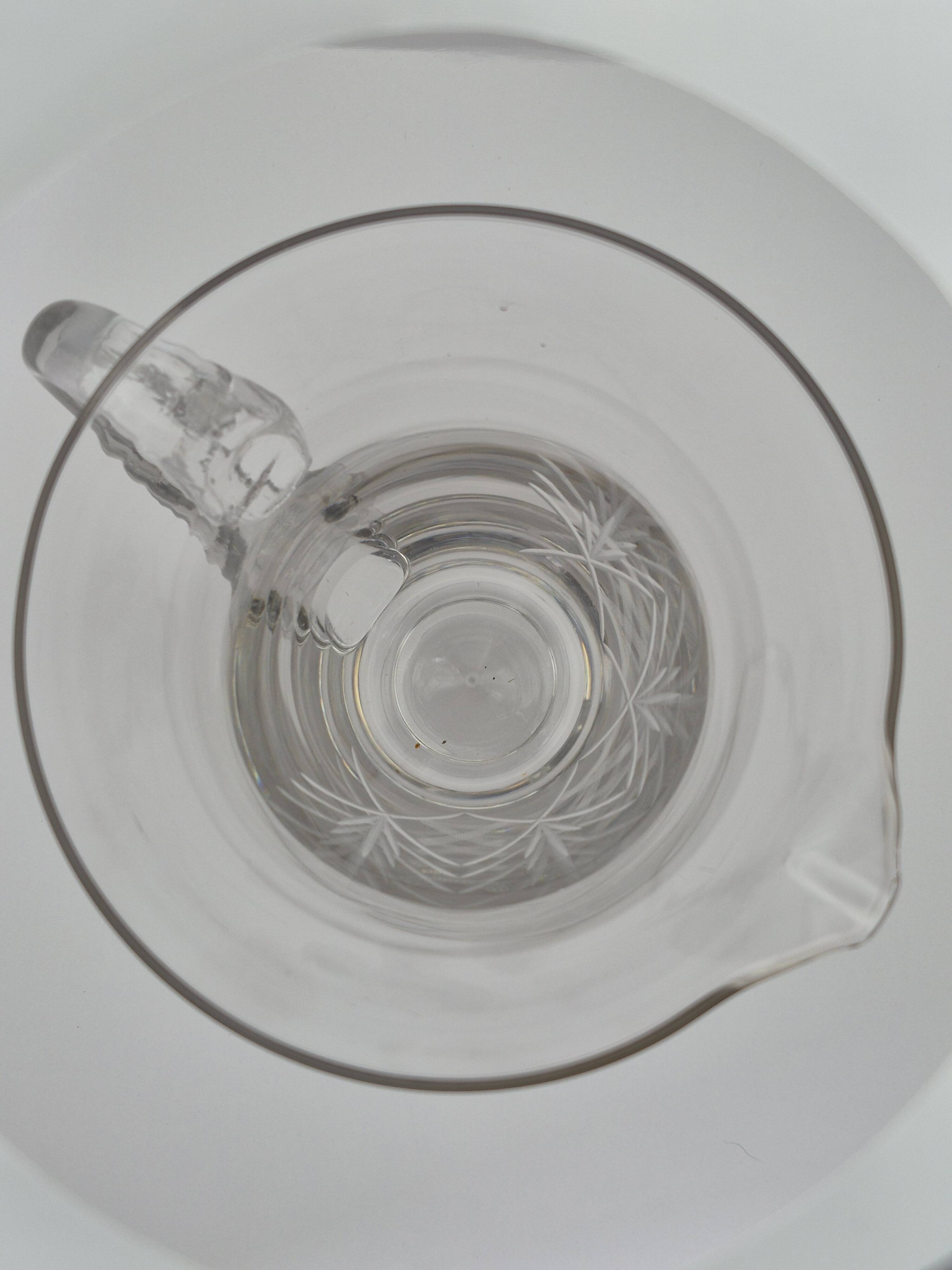 Cut crystal water jug from Fains – 21 cm – vintage