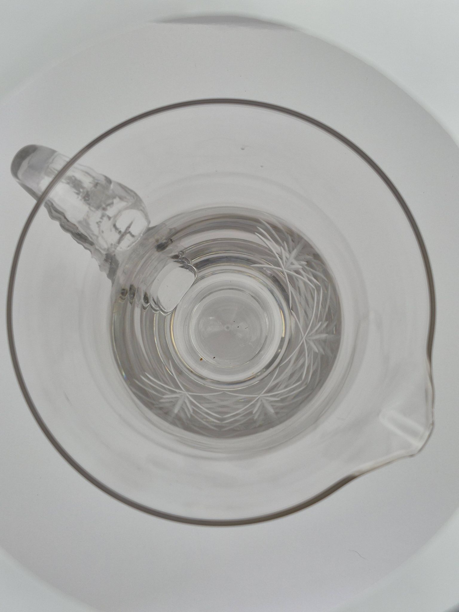 Cut crystal water jug from Fains – 21 cm – vintage