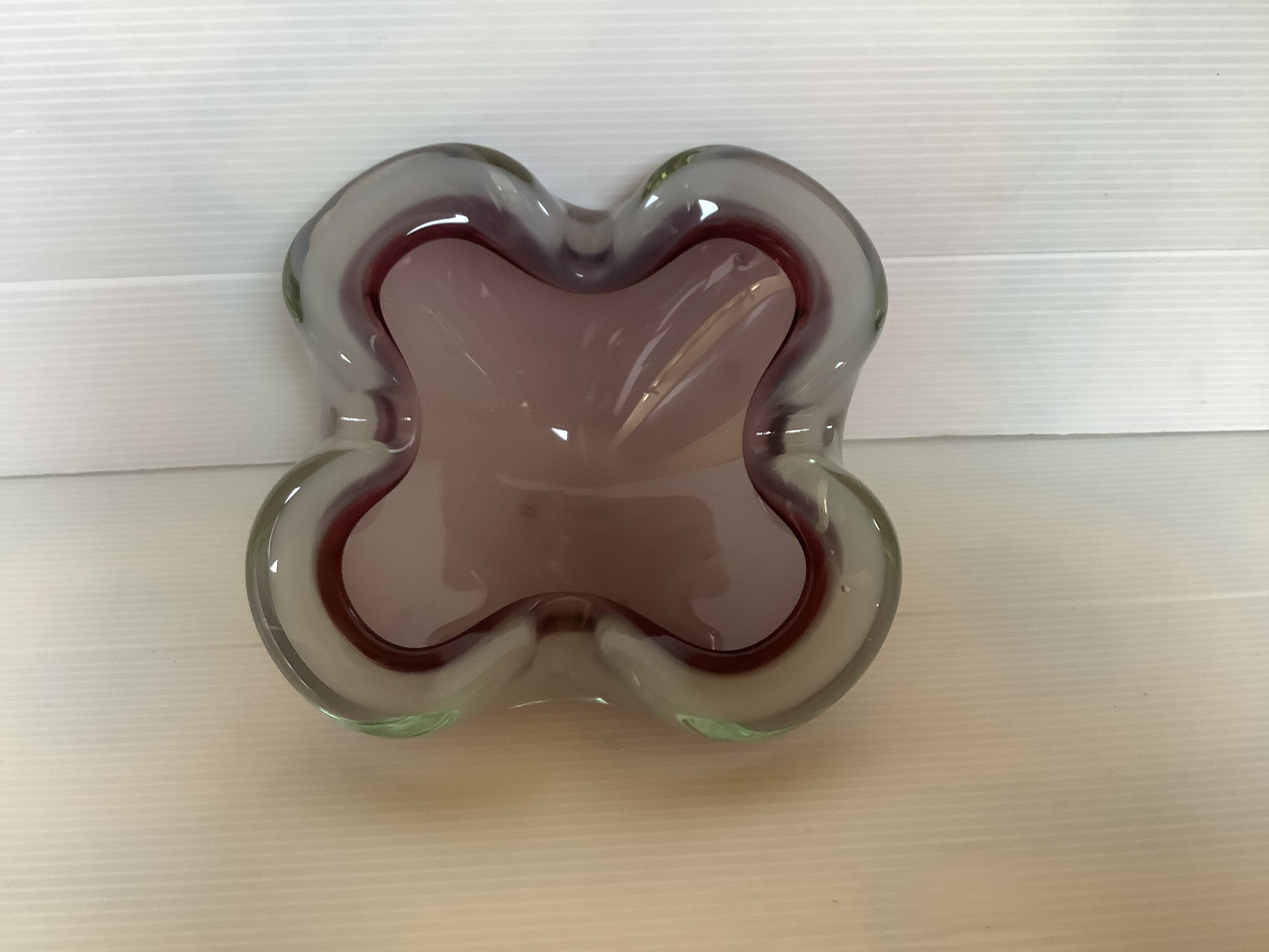 Empty pocket flower in glass paste purple