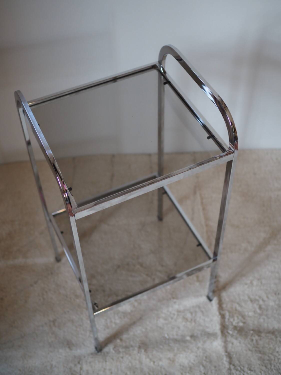 Vintage chrome metal saddle