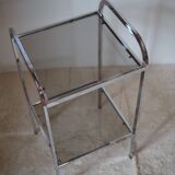 Vintage chrome metal saddle